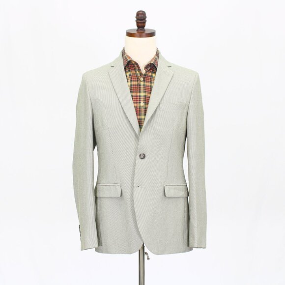 Nordstrom 40R Beige Blazer Sport Coat Jacket 2-Button Stripe Y516